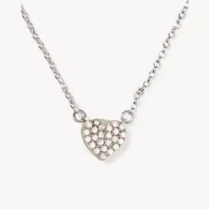 Yours Truly Pave Heart Mini Pendant Necklace